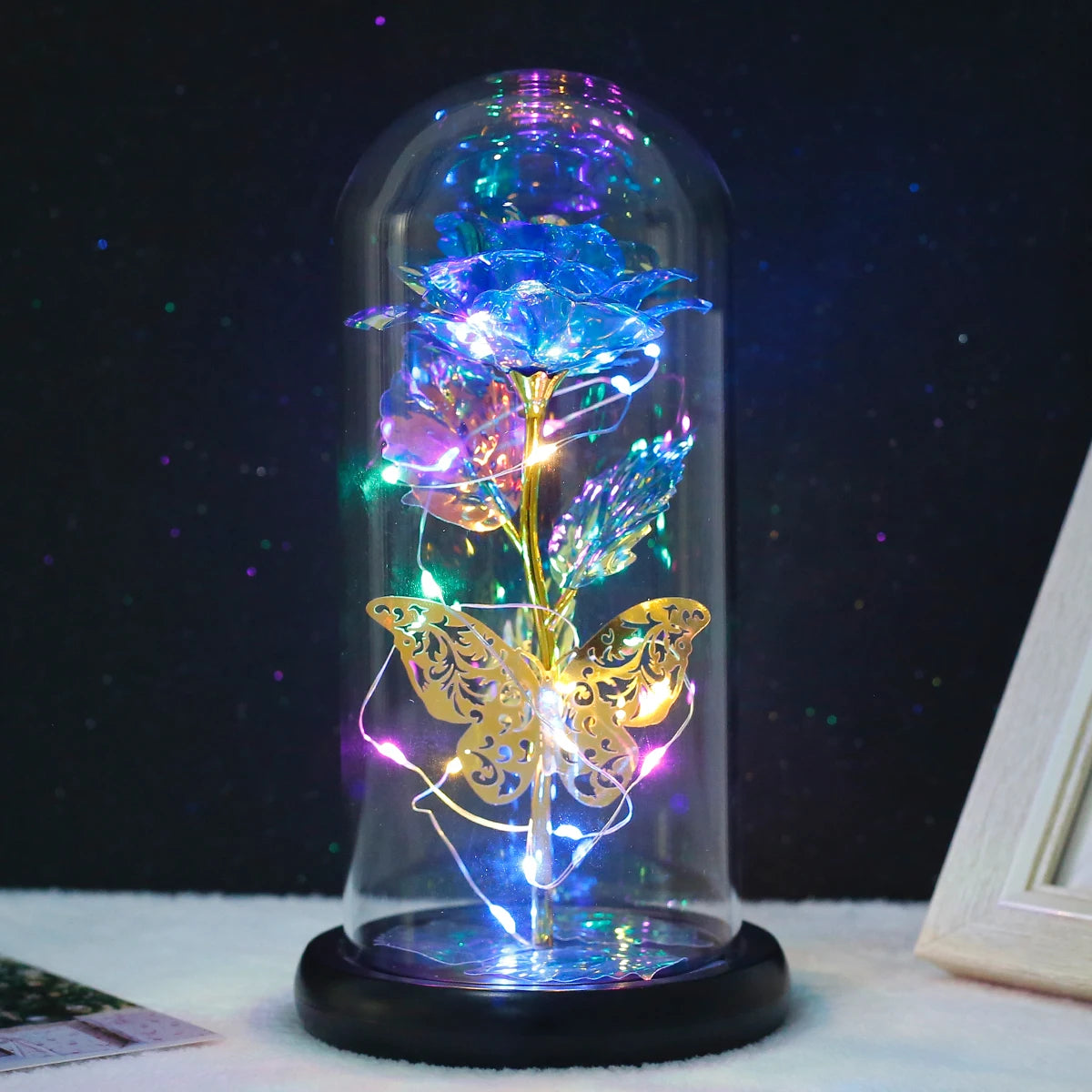 Whimsical Galaxy Rose Light