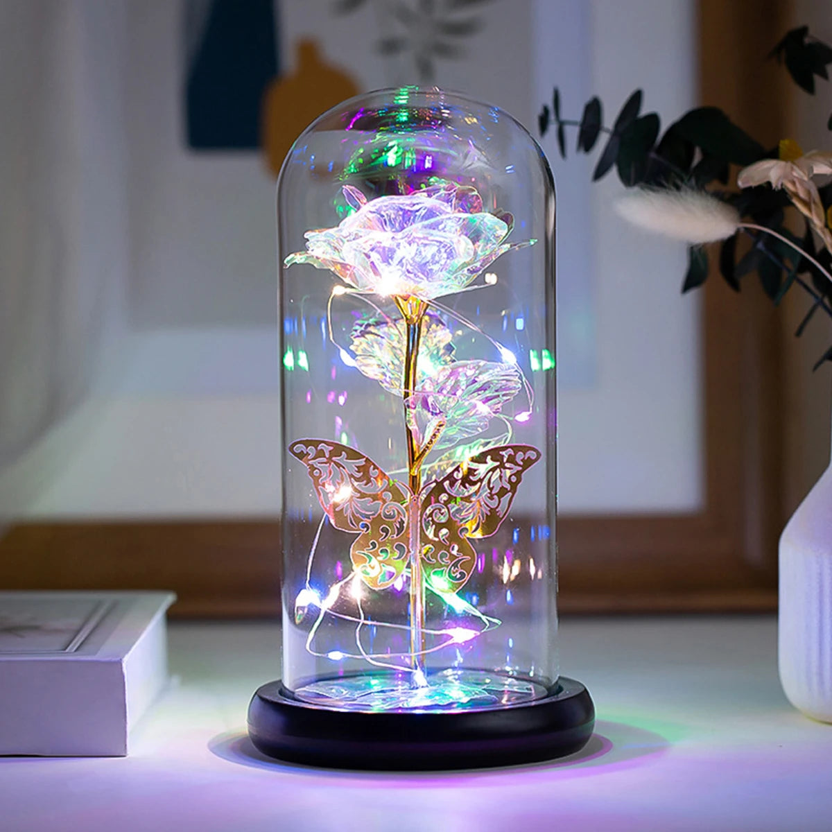 Whimsical Galaxy Rose Light