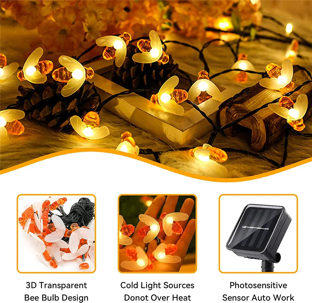 Solar Bee String LED Light 20