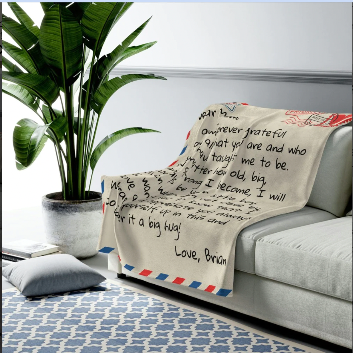 Dear Mom - Personalized Giant Love Letter Blanket 50x60