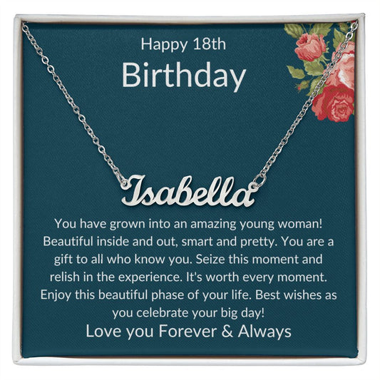HBD 18th Name Necklace