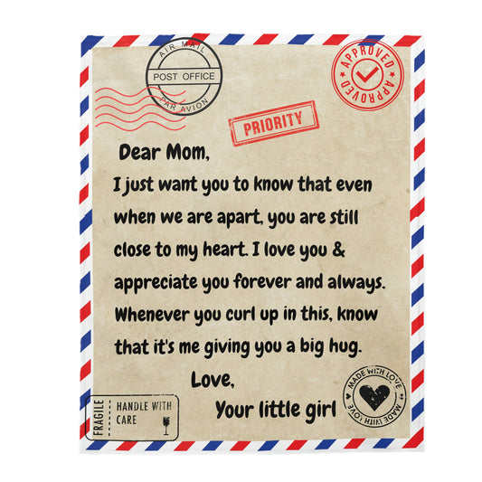 Letter to Mom from daughter - Velveteen Plush Blanket