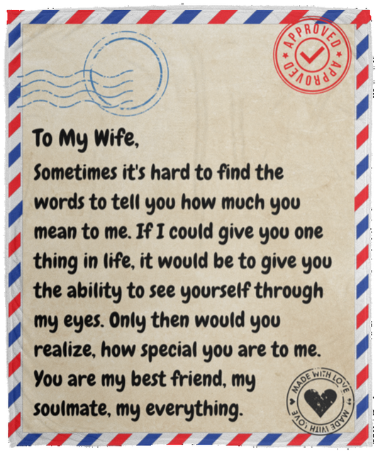 To My Wife (Letter) Plush Fleece Blanket - 50x60