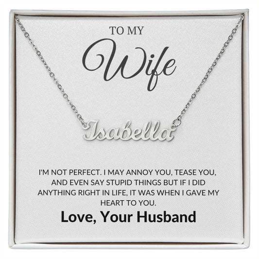 WIFE|NOT PERFECT - YT (NAME NECKLACE)