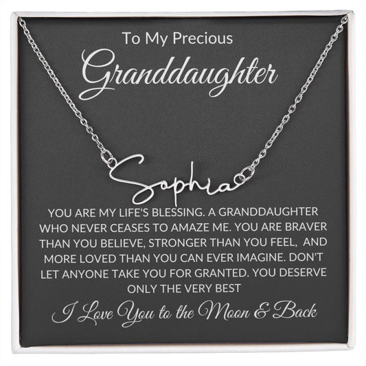 Granddaughter (Blessing) - Signature Name Necklace
